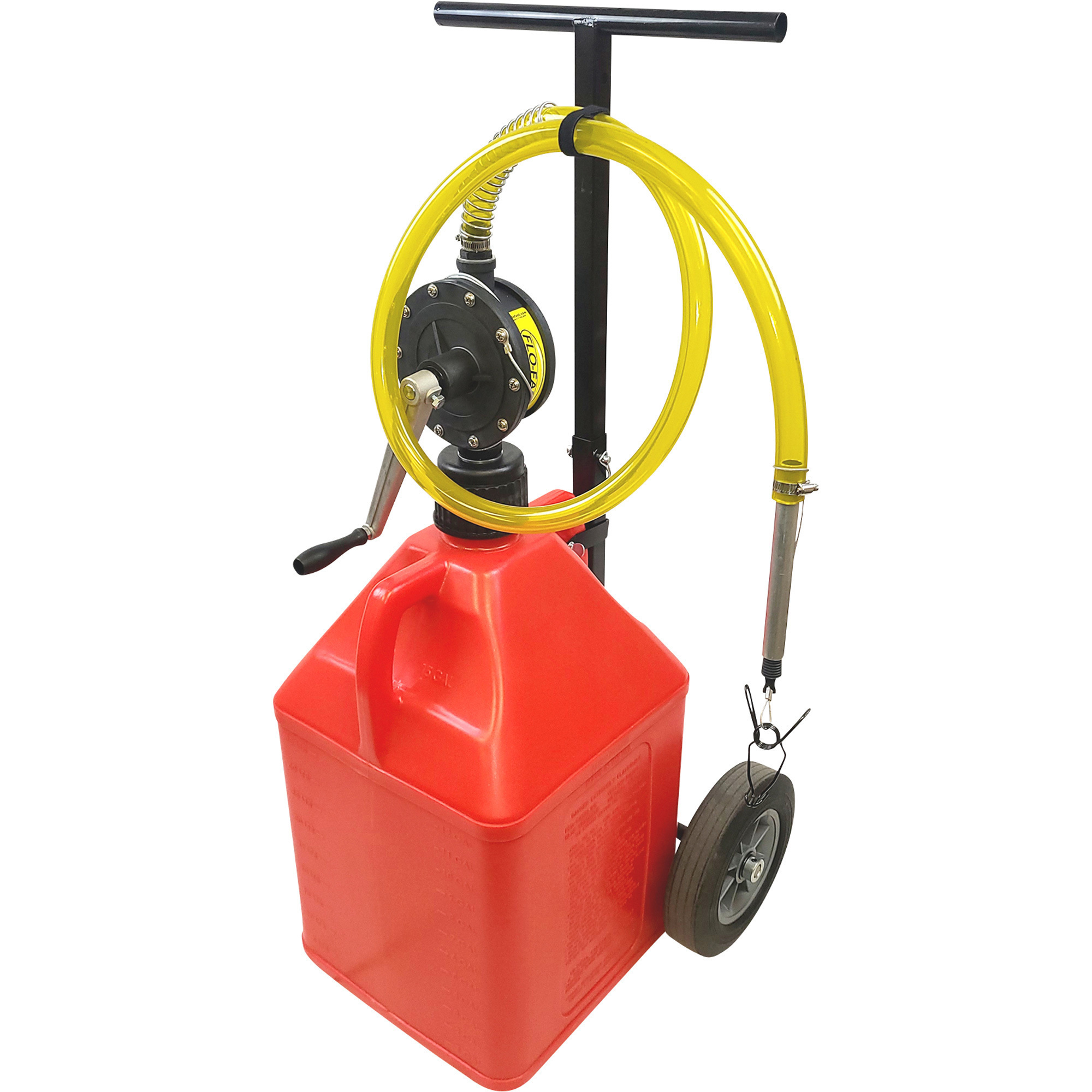 FLO-FAST Gas Container With Pump and Cart, 15 Gallons, Red, for Gasoline, Model# 30150-R
